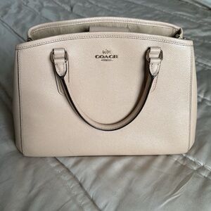 Coach Beige Leather Satchel with removable strap